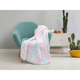 Tie Dyed Faux Fur Lined Sublimation Minky Blanket(White, 76*101cm/30"x 40")(10/pack)